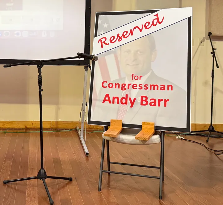 Rage, tears, questions, fears: town hall attendees send message to absent Congressman Barr