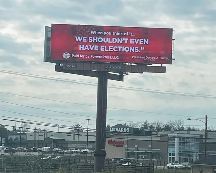 Local man's anti-Trump billboard campaign said to spark reaction from military brass